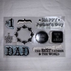 🆕 Father’s Day Dad Best in the World #1 Stamp Set Photopolymer 9 Crafting Cards